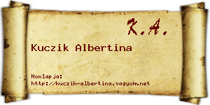 Kuczik Albertina névjegykártya